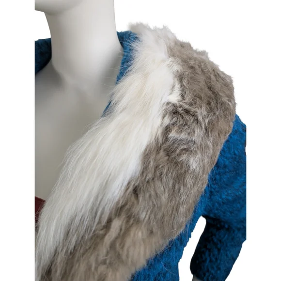 Vintage 1960s Mohair Coat Real Fur Collar | Union Made | Size XS/S - Picture 6 of 16